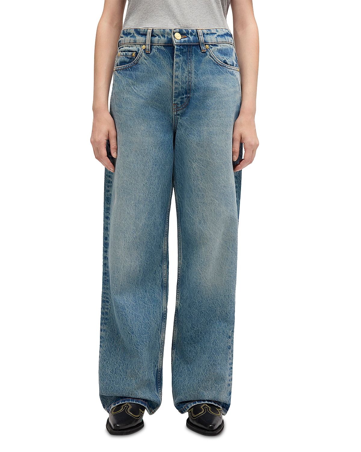 Ganni Essentials Tint Rigid Mid Rise Boyfriend Jeans