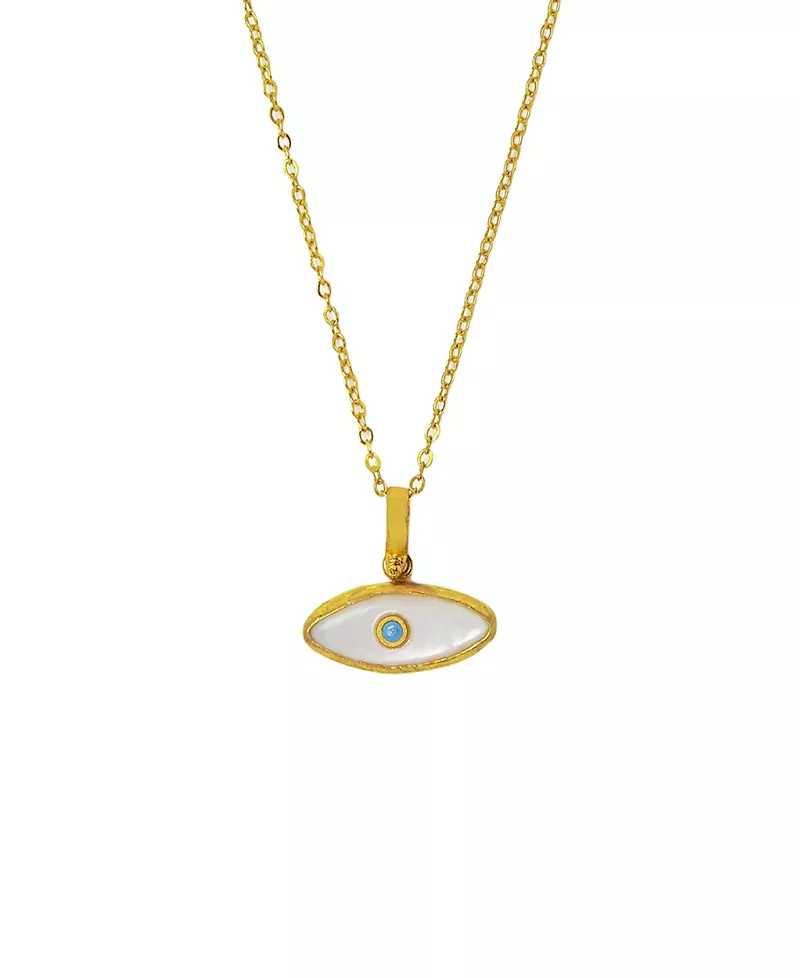 Ottoman Hands Aretha Mother Of Pearl Eye Pendant Necklace