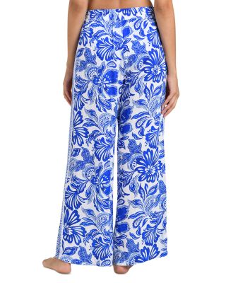 Botanical Brocade Wide Leg Swim Cover-Up Pants