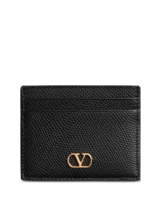 VLogo Signature Grainy Leather Card Holder