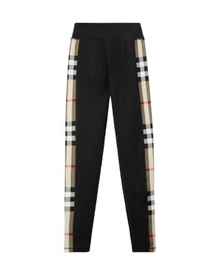 Check Trim Stretch Jersey Leggings