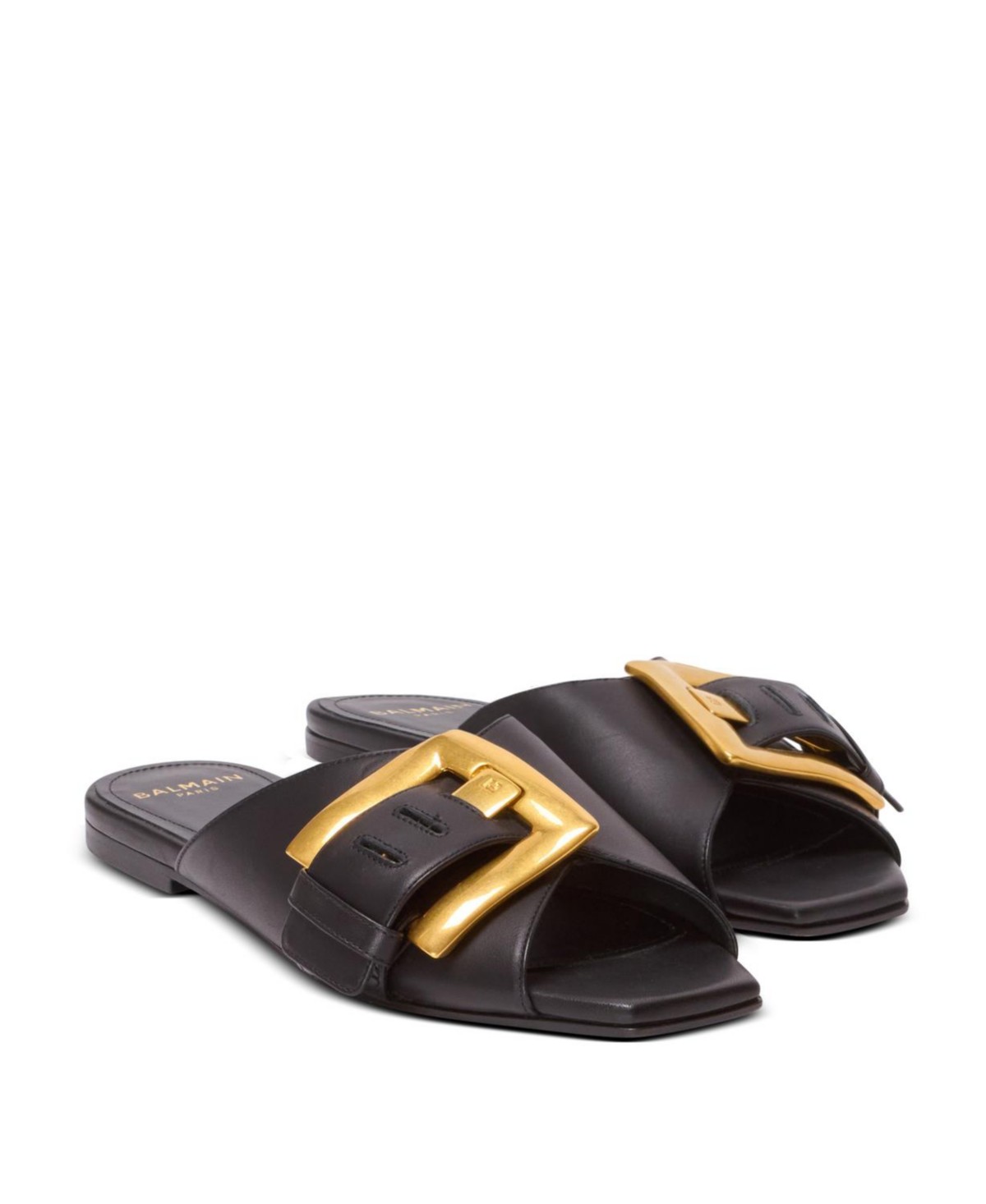 Balmain Women's Anthem Flat Sandals in Black