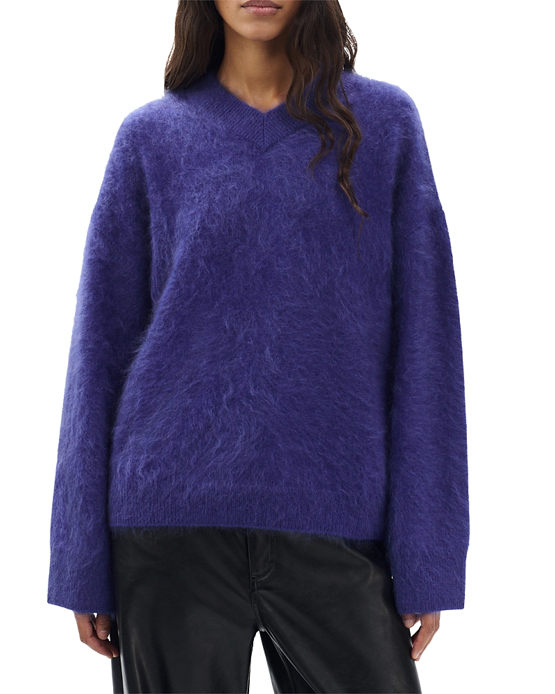 Rag & Bone Jada Brushed Cashmere Sweater In Blue
