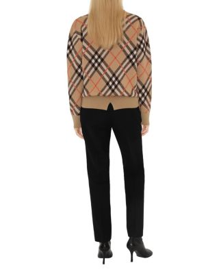  Check Wool Mohair Blend Sweater