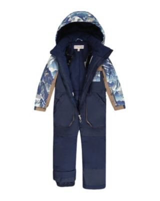  Unisex One Piece Play Snowsuit with Mountains Print