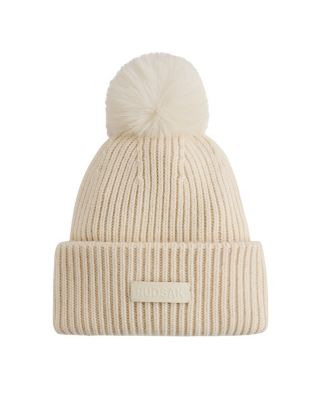  Dara Women's Wool Cashmere Blend Knit Beanie Hat with Pom Pom