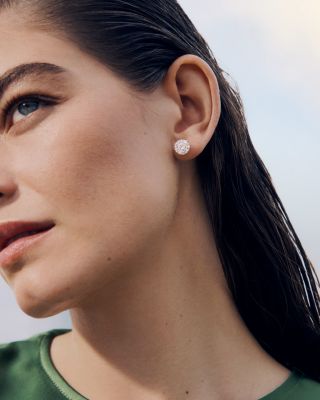 Certified Lab Grown Diamond Stud Earrings in 18K White Gold, 4.0 tcw