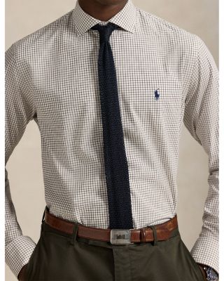 Classic Fit Plaid Stretch Poplin Shirt