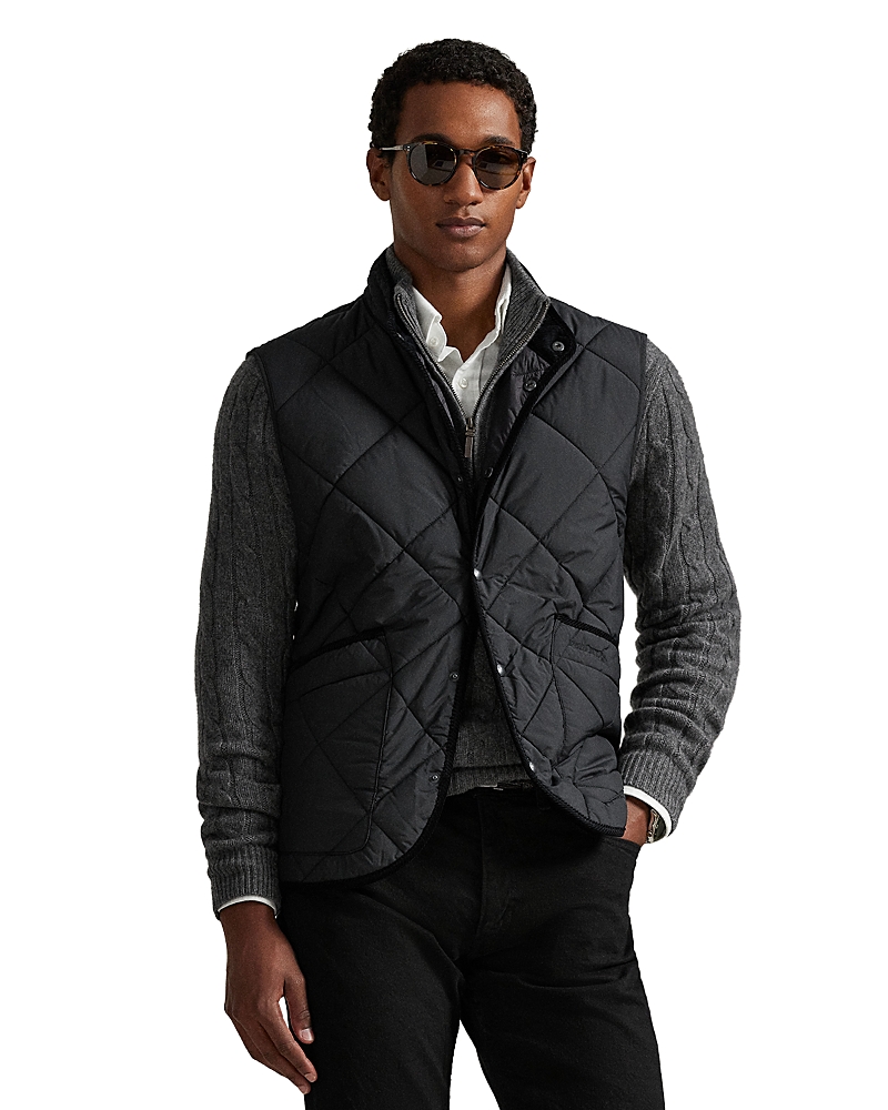 Polo Ralph Lauren The Hurston Quilted Utility Vest In Black