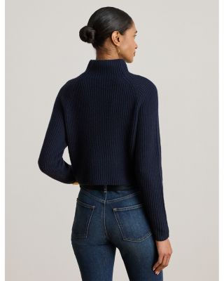 Wool Cashmere Cropped Mockneck Sweater