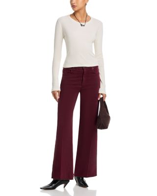 Anessa High Rise Raw Hem Jeans in Vintage Dark Oxblood