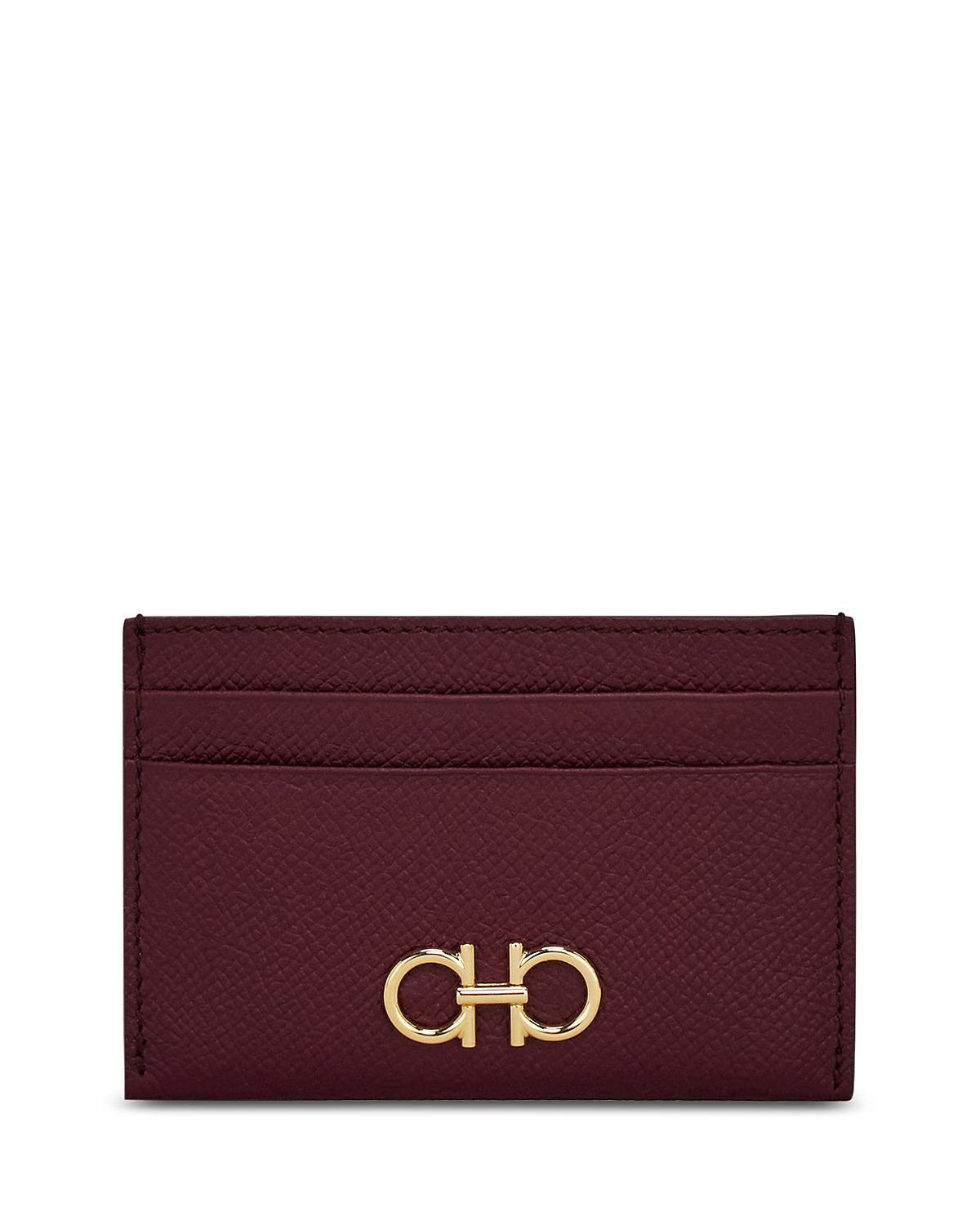 Salvatore Ferragamo Gancini Leather Card Case