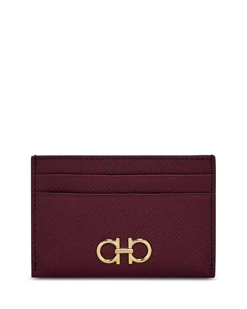 Salvatore Ferragamo Gancini Leather Card Case