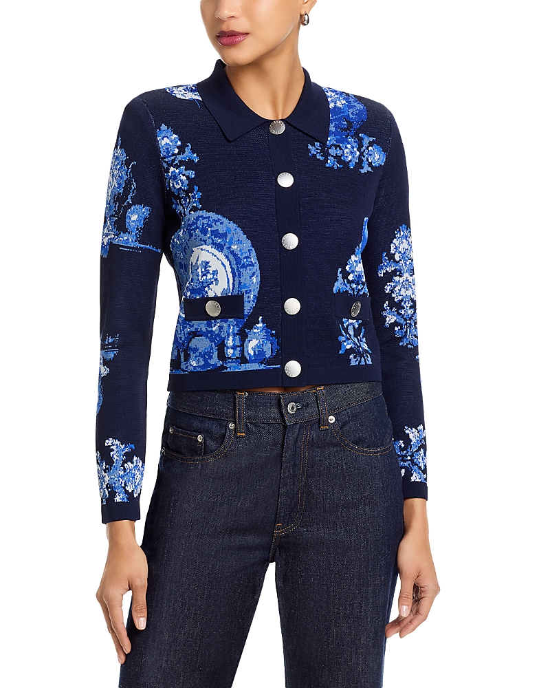 L'Agence Osiris Jacquard Collared Cardigan