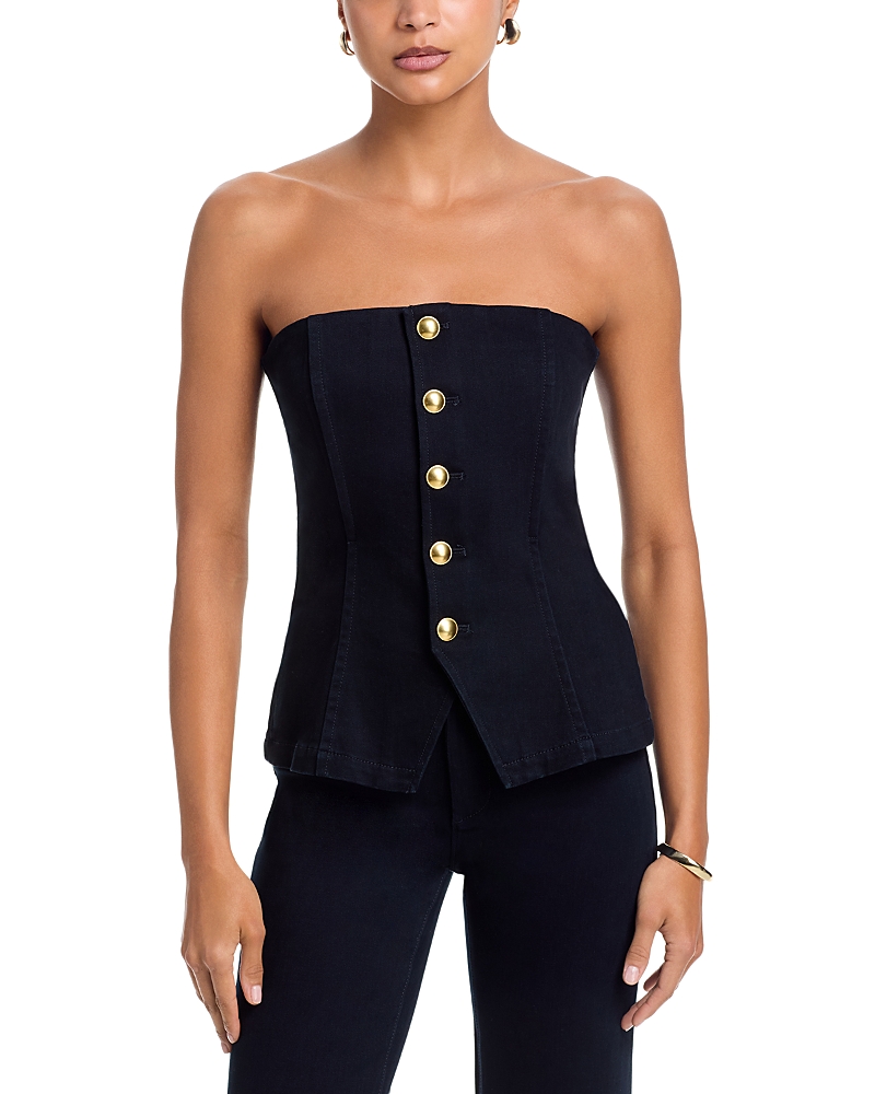 Paige Ronan Strapless Denim Top In Black