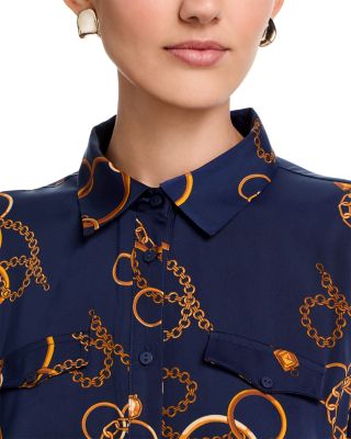 Half Placket Button Down Midi Dress