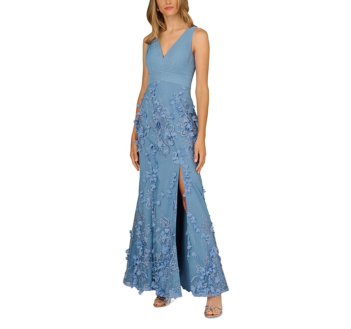 Aidan Mattox Floral Applique Mermaid Gown - Exclusive