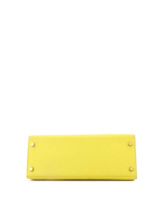 Kelly 28 Handbag Yellow Epsom with Gold Hardware