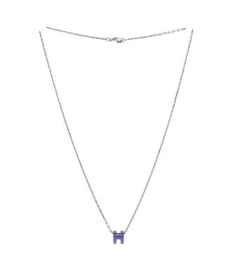 Mini Pop H Pendant Chain Necklace Metal and Enamel, 16"