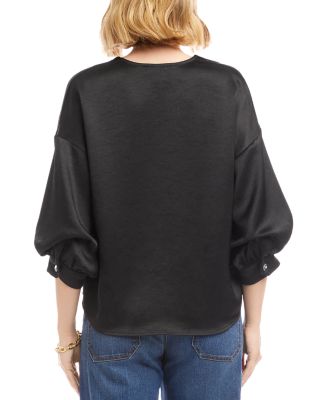 Lantern Sleeve Satin Shirt