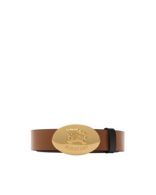 Reversible Leather Oval Knight Stamp Belt