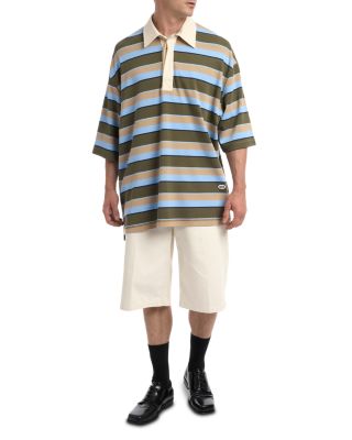 Oversize Fit Stripe Polo Shirt