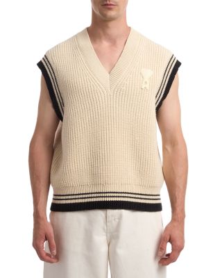 V-Neck Stripe Sleeveless Sweater