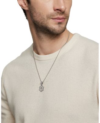 Men's Sterling Silver Deco Diamond Star of David Pendant