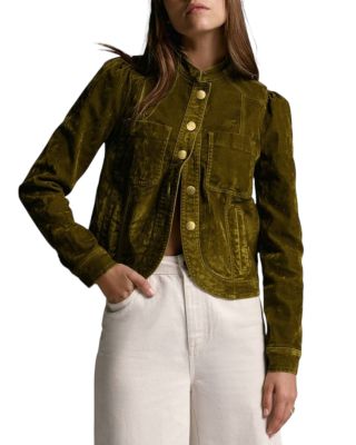 Women's Puff Shoulder Flocked Jacket