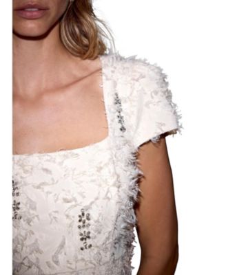 Women's Embellished Jacquard Midi Dress