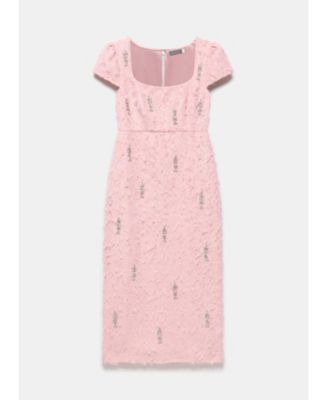 Women's Embellished Jacquard Midi Dress