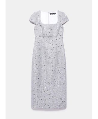 Women's Boucle Sequin Midi Dress