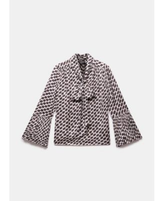 Women's Lip Print Bow Blouse