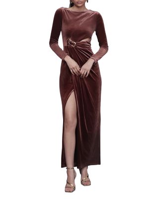 Asymmetric Draped Maxi Dress
