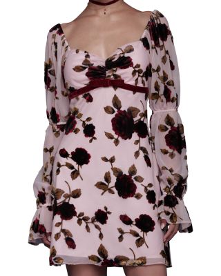 Victorian Sleeve Floral Mini Dress