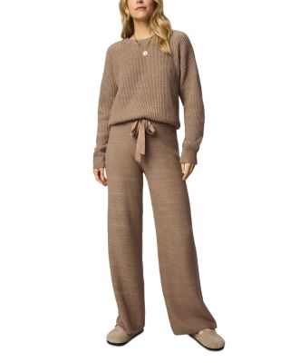 Stassi Satin Tie Sweater Pants