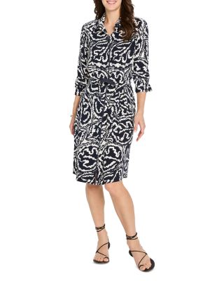 Indigo Leaf Double Crepe Eva Dress