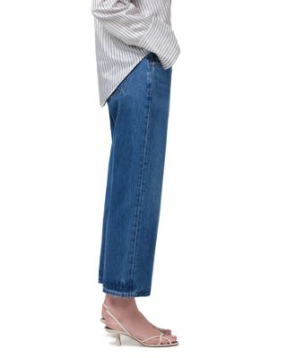 Faye Mid Rise Vintage Straight Leg Jeans in Azure Blue