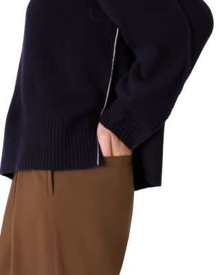 Side Stripe Detail Wool Knit Sweater