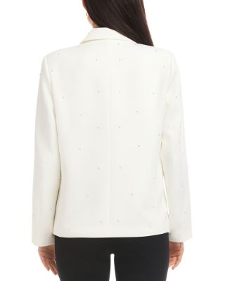 Faux Pearl Embellished Blazer