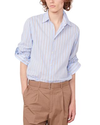 Giacomo Light Stripe Cotton Poplin Shirt