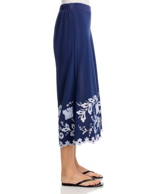 Embroidered Culotte Pants