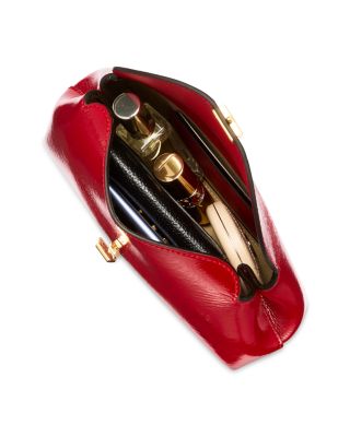 Mini T-Lock Glossy Naplack Leather Clutch
