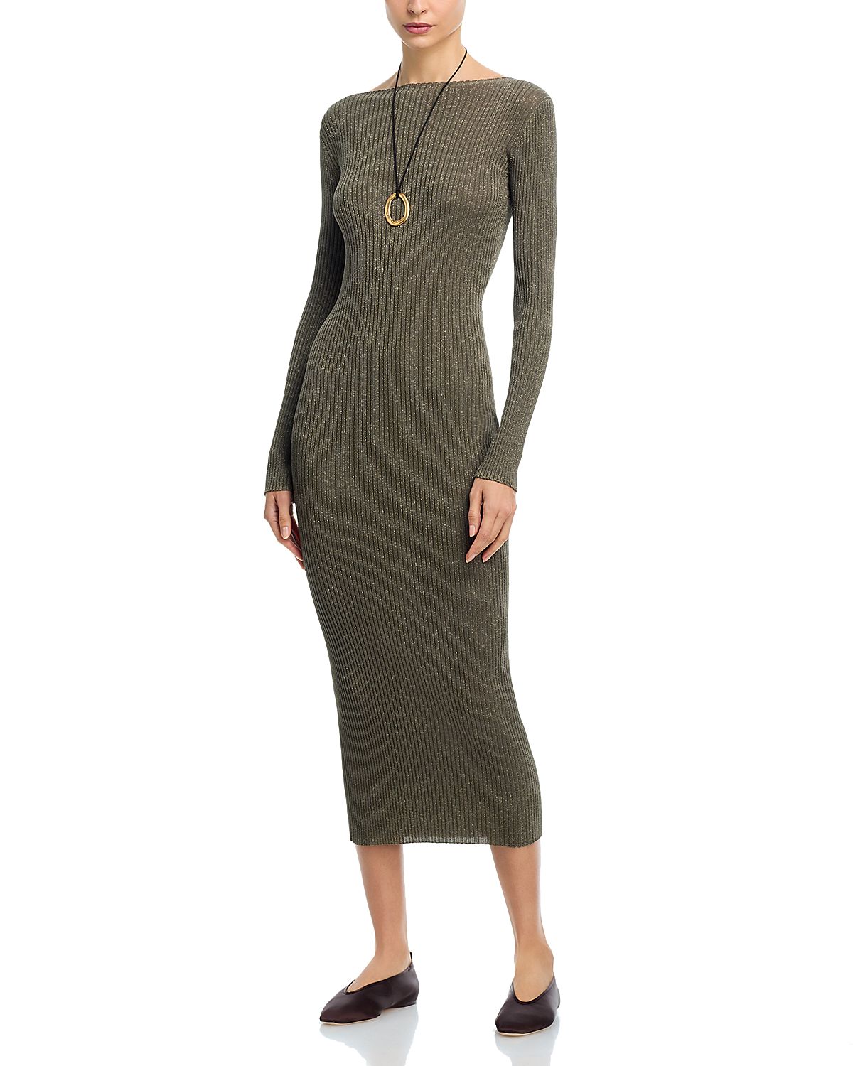 Leset Blake Ribbed Long Sleeve Maxi Dress
