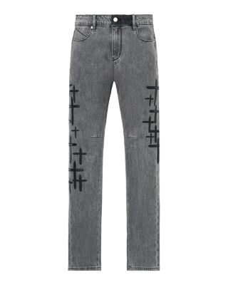 Skinny Fit Jeans in Clouded Mist Cross Patch