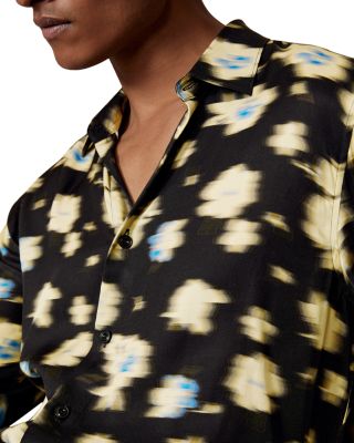 Faded Floral Print Long Sleeve Shirt