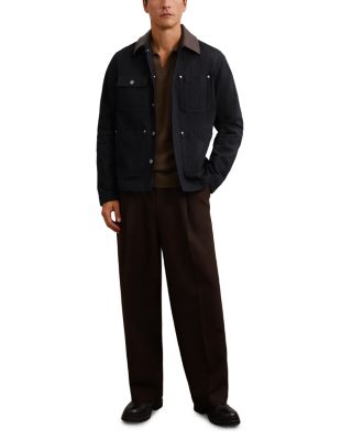 Leather Collar Denim Jacket