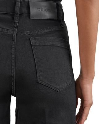 Petite Mid Rise Wide Leg Jeans in Black