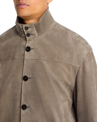 Rib Collar Suede Jacket