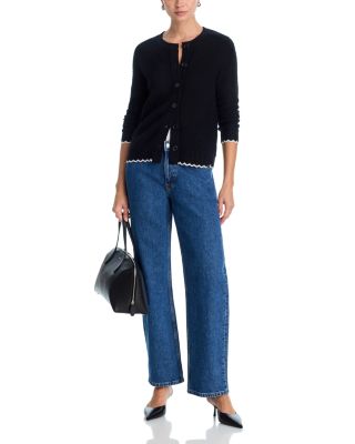 100% Cashmere Crewneck Cardigan Sweater - Exclusive